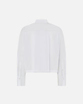 Chemise cropped en coton à rayures et logo - | Pinko