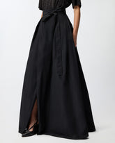 Long wrap skirt with bow - | Pinko