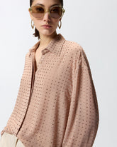 Camicia in georgette con strass - | Pinko