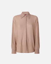 Camicia in georgette con strass - Tortora | Pinko