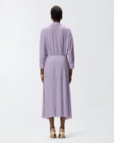 Midi skirt with fringes and rhinestones - Lilac | Pinko