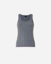 Top canotta con dettagli gioiello - Grigio | Pinko