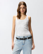 Vest top with jewel details - | Pinko