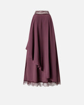 Abito in crêpe de Chine con inserti in pizzo - | Pinko