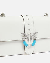 Borsa a spalla media Love Bag One in pelle con fibbia turchese - | Pinko