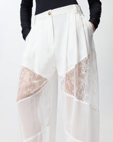 Pantaloni con dettagli in pizzo - | Pinko
