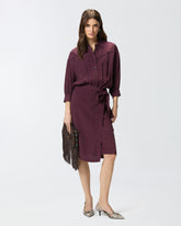 Abito midi con parte superiore a camicia e cintura - | Pinko