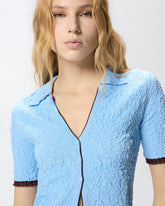 Cardigan cropped a polo jacquard - | Pinko