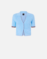 Cardigan cropped a polo jacquard - | Pinko