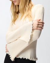 Maglia a costine con bordi gioiello - | Pinko