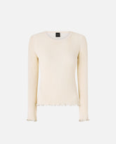 Maglia a costine con bordi gioiello - | Pinko