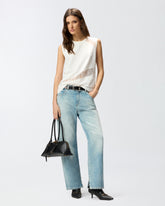 Top smanicato con dettagli in pizzo - | Pinko