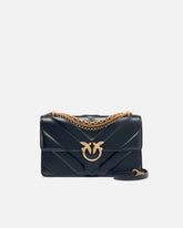 Bolso de hombro mediano Love Bag One de piel y napa chevrón con triple cadena - | Pinko