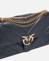 Love Bag One medium shoulder bag in chevron leather and nappa with triple chain - | Pinko
