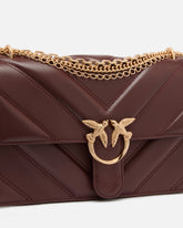 Sac porté épaule moyen Love Bag One en cuir et cuir nappa à chevrons et triple chaîne - | Pinko