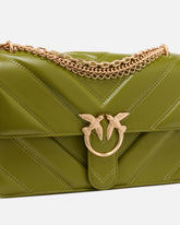 Love Bag One medium shoulder bag in chevron leather and nappa with triple chain - | Pinko