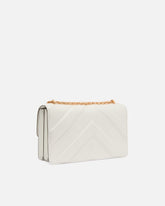 Borsa a spalla media Love Bag One in pelle e nappa chevron con tripla catena - | Pinko