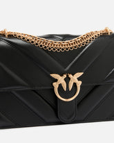 Mittlere Schultertasche Love Bag One aus Leder und Chevron-Nappaleder mit dreigliedriger Kette - | Pinko