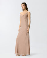 Robe lingerie longue à strass - | Pinko