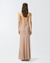 Robe lingerie longue à strass - | Pinko