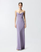 Long slip dress with rhinestones - | Pinko