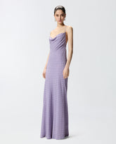 Robe lingerie longue à strass - | Pinko