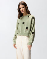 Felpa con fiori gioiello - | Pinko