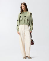 Felpa con fiori gioiello - | Pinko