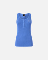 Top smanicato a costine con monogram - | Pinko