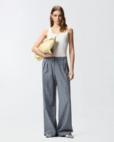 Top smanicato a costine con monogram - | Pinko