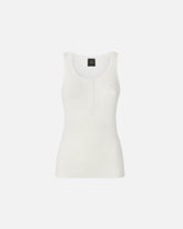 Top smanicato a costine con monogram - | Pinko