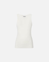 Top smanicato a costine con monogram - | Pinko