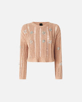 Maglione traforato con dettagli gioiello - | Pinko