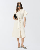 Abito chemisier midi con cintura - | Pinko