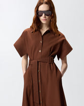 Abito chemisier midi con cintura - | Pinko