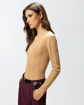 Maglia leggera a coste con trasparenze - | Pinko