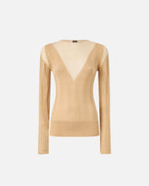 Maglia leggera a coste con trasparenze - | Pinko