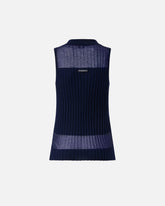 Canotta a polo in maglia a coste - | Pinko
