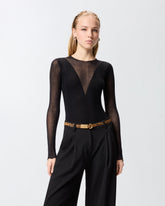 Maglia body con trasparenze - | Pinko