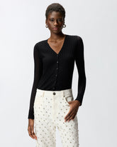 Cardigan in maglia leggera a coste - | Pinko