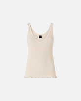 Top a canotta a costine con logo - | Pinko
