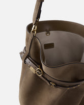 Belt Bag medium shoulder bucket bag in suede - | Pinko