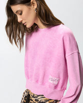 Felpa cropped con etichetta logata - | Pinko