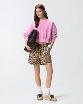 Felpa cropped con etichetta logata - | Pinko