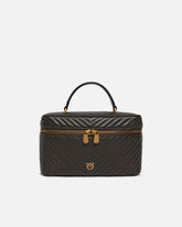 Beauty case a tracolla medio in nappa chevron - | Pinko