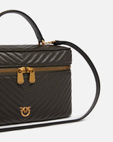 Beauty case a tracolla medio in nappa chevron - | Pinko