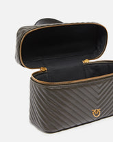 Beauty case a tracolla medio in nappa chevron - | Pinko
