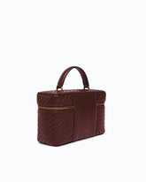 Μεσαίο beauty case από nappa chevron με λουράκι ώμου - | Pinko