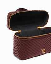 Μεσαίο beauty case από nappa chevron με λουράκι ώμου - | Pinko