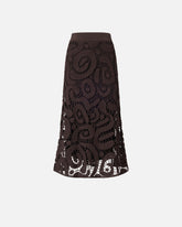 Geometric crocheted midi skirt - | Pinko